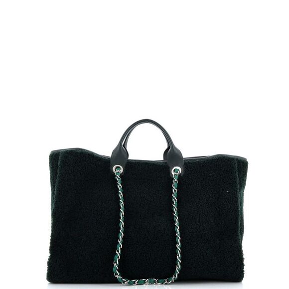 Chanel Deauville Tote Shearling Large Green - Picture 4 of 7